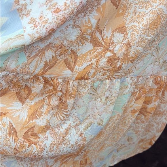 LOFT Orange and White Ruffled Tiered Halter Maxi Dress - Picture 14 of 15